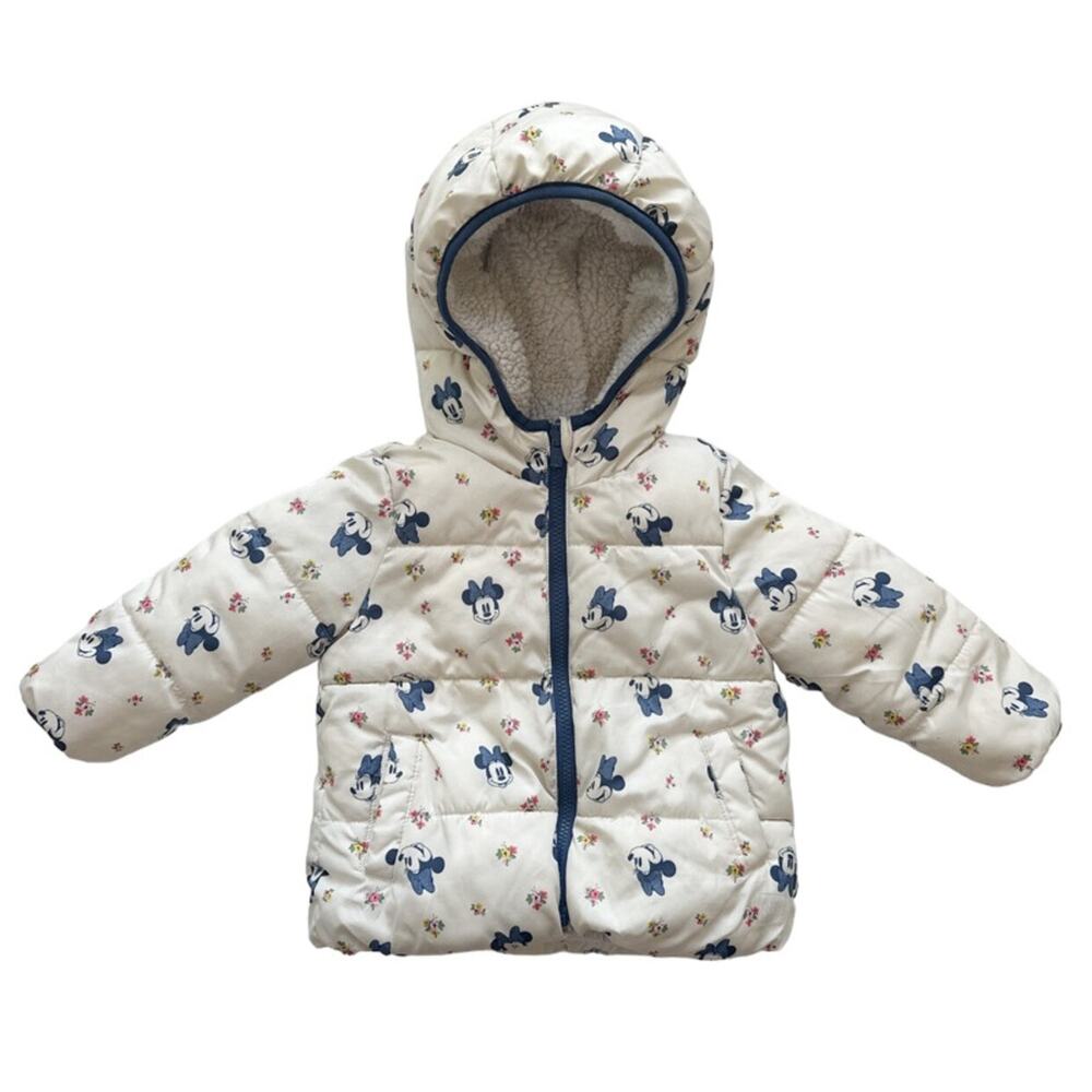 Gap + Disney Reversible Minnie Mouse Fleece Lined Coat Size 3T